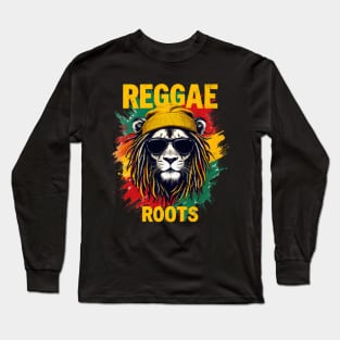 Reggae Lion Roots Rastafarian Vibes Art Long Sleeve T-Shirt